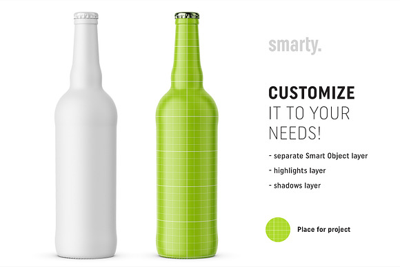 Ceramic beer bottle mockup in Product Mockups - product preview 1