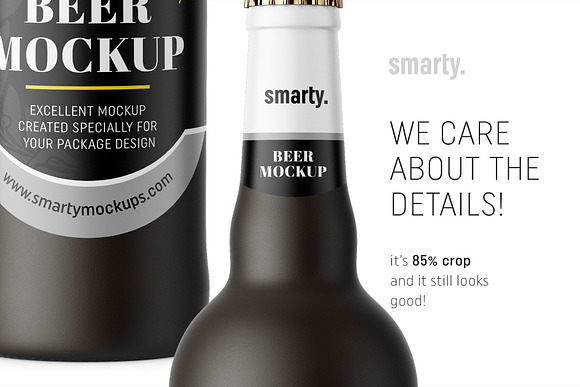 Ceramic beer bottle mockup in Product Mockups - product preview 3