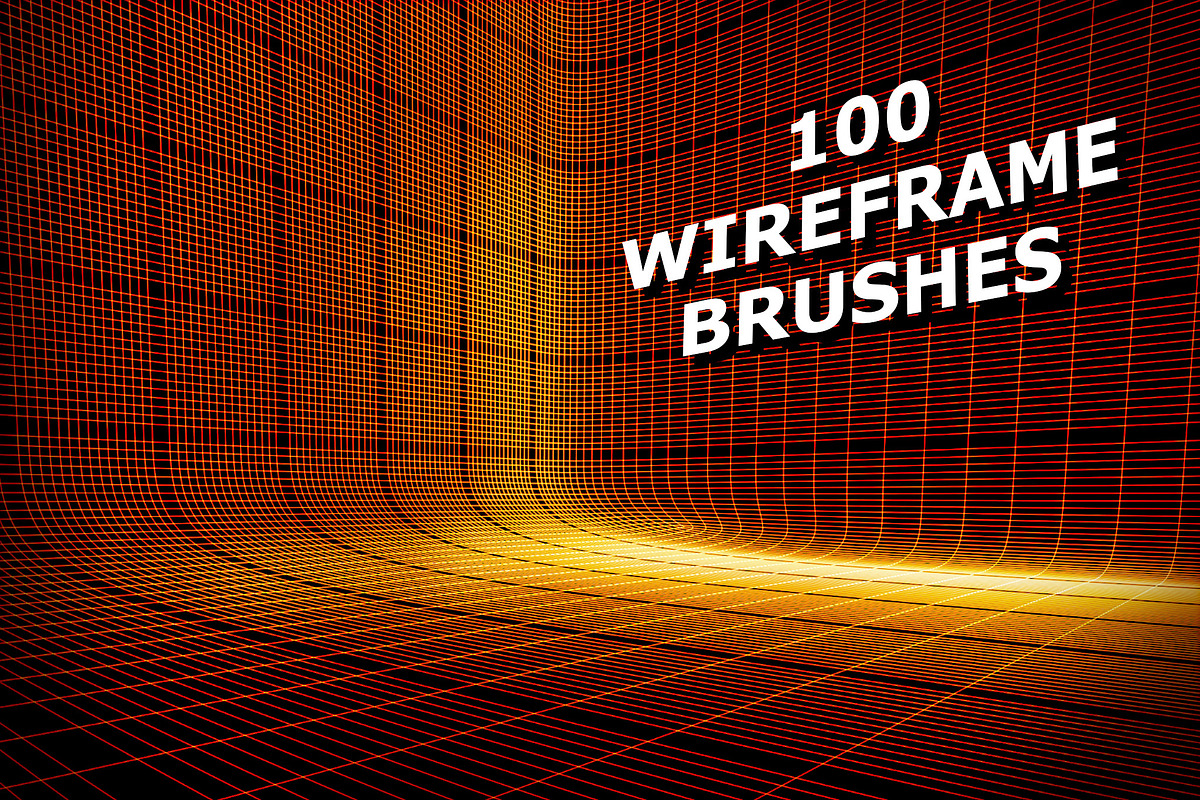 100 3D Wireframe Brushes & PNGs in Add-Ons - product preview 8