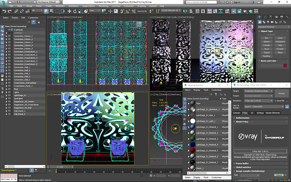 Stage Decor 09 Modular Wall Column in Photoshop Shapes - product preview 11