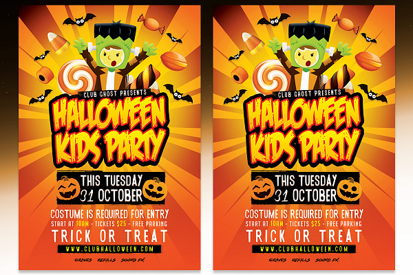 Halloween Kids Party - PSD Template