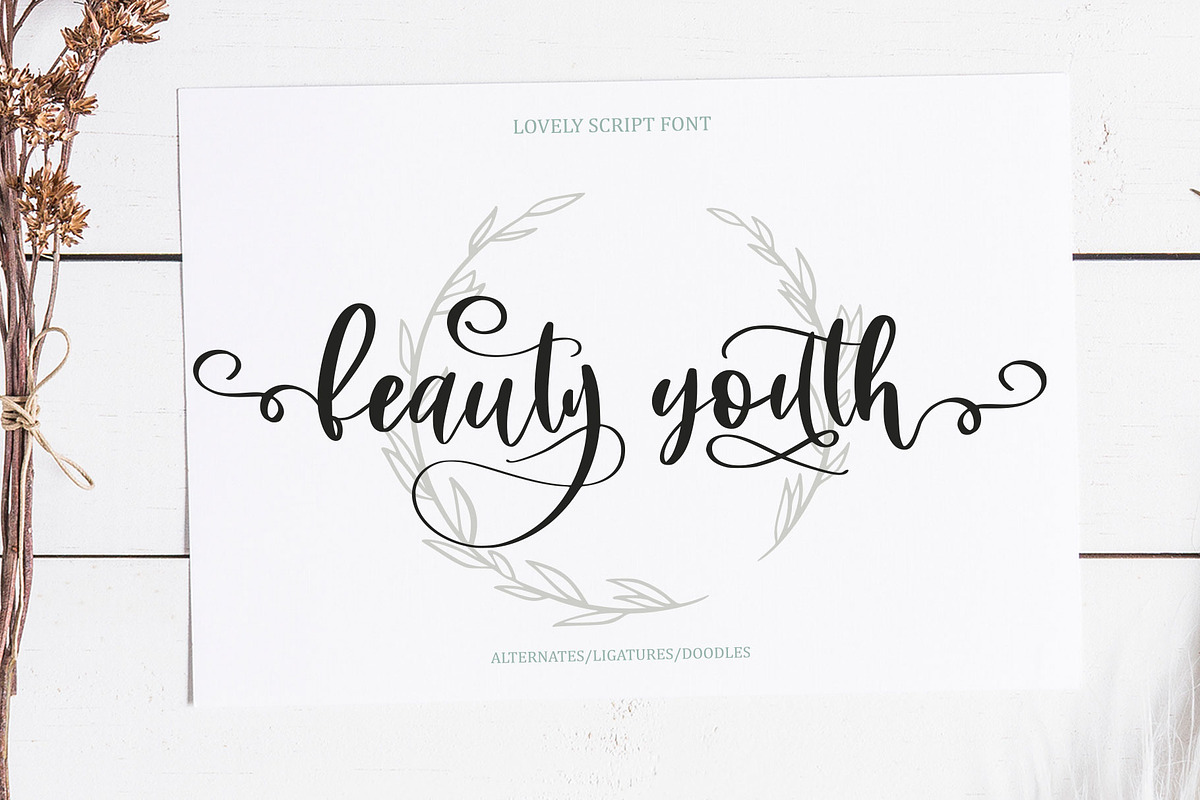 Beauty Youth. Lovely Script  in Script Fonts - product preview 8