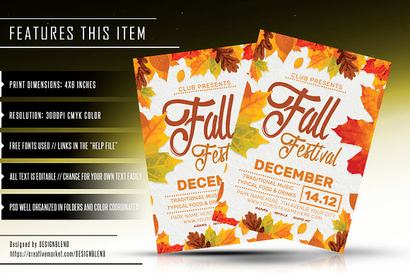 Fall Festival Flyer - PSD Template in Flyer Templates - product preview 1