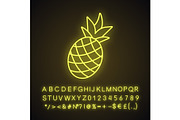 Pineapple neon light icon