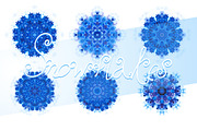 Set of watercolor snowflakes