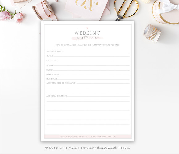 Wedding Photography Questionnaire in Templates - product preview 3