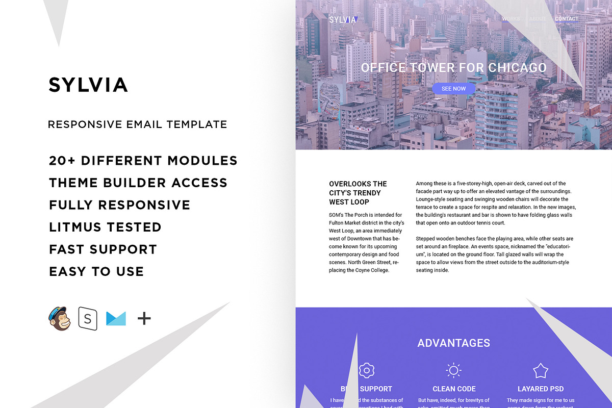 Sylvia – Responsive Email template in Mailchimp Templates - product preview 8
