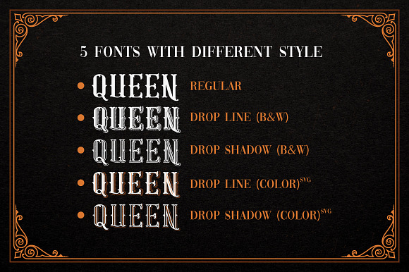 Gold Queen Vintage Font in Tattoo Fonts - product preview 2