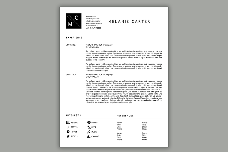 Resume Template | 3 Page | Icons