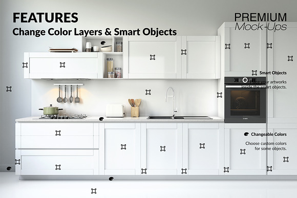 Kitchen Cabinet Set in Mockup Templates - product preview 3