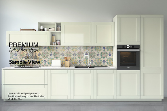 Kitchen Cabinet Set in Mockup Templates - product preview 4
