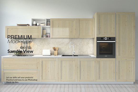 Kitchen Cabinet Set in Mockup Templates - product preview 5