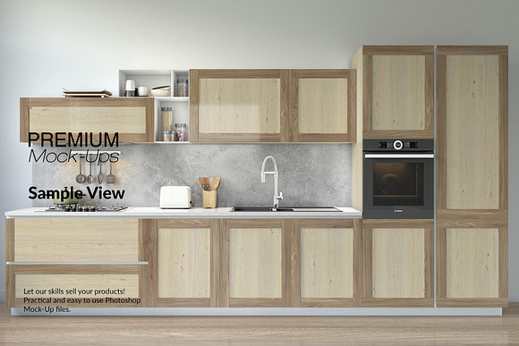Kitchen Cabinet Set in Mockup Templates - product preview 6