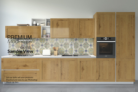 Kitchen Cabinet Set in Mockup Templates - product preview 10