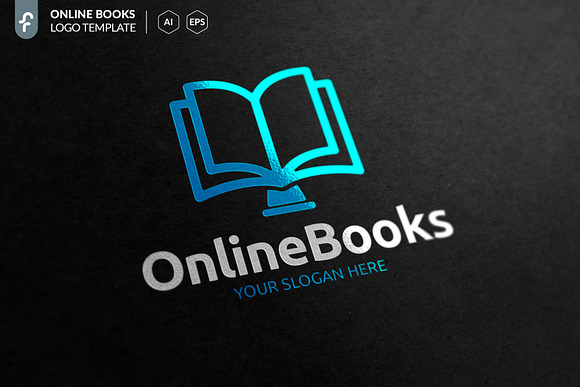 Online Books Logo in Logo Templates - product preview 1
