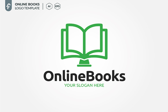 Online Books Logo in Logo Templates - product preview 2
