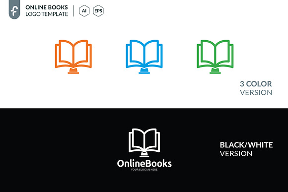 Online Books Logo in Logo Templates - product preview 4