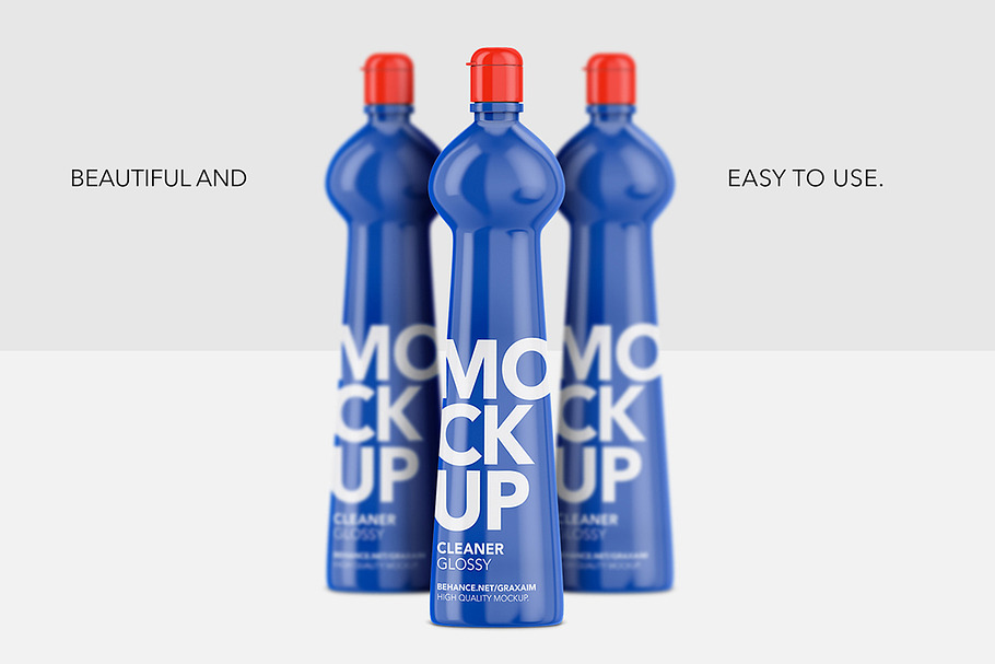 Cleaner Bottle - Glossy - Front View in Product Mockups - product preview 8