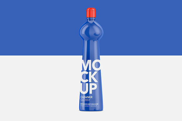 Cleaner Bottle - Glossy - Front View in Product Mockups - product preview 1