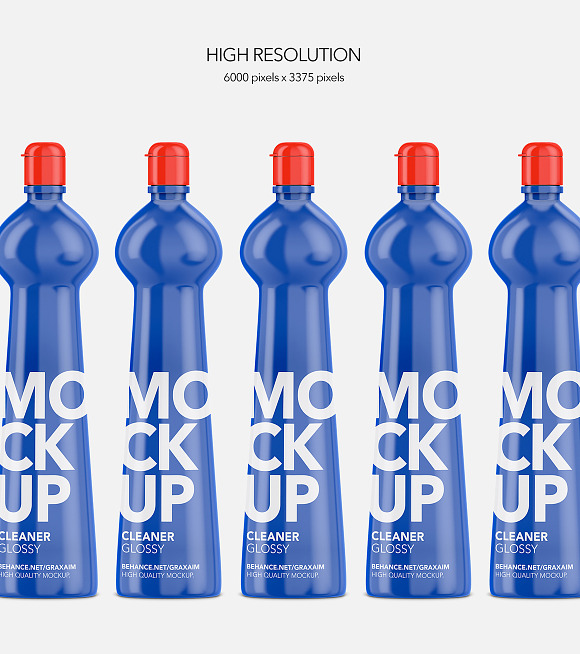 Cleaner Bottle - Glossy - Front View in Product Mockups - product preview 2