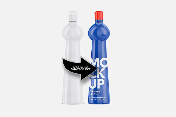 Cleaner Bottle - Glossy - Front View in Product Mockups - product preview 3