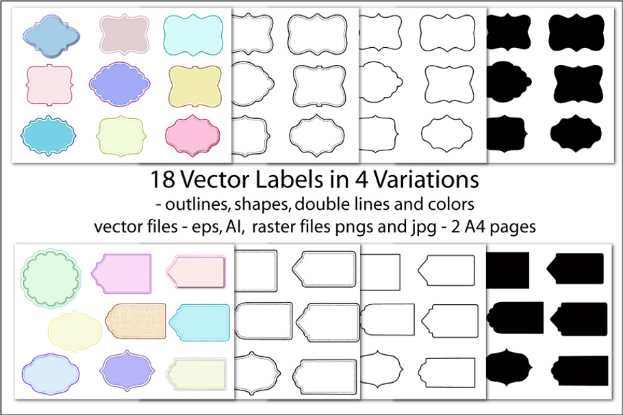 Vector Labels Pastel color in Objects - product preview 8