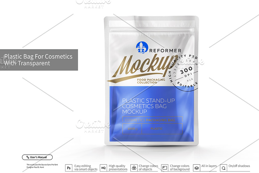 Transparent Bag for Cosmetics  in Product Mockups - product preview 8