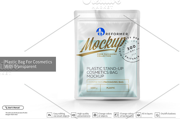 Transparent Bag for Cosmetics  in Product Mockups - product preview 3