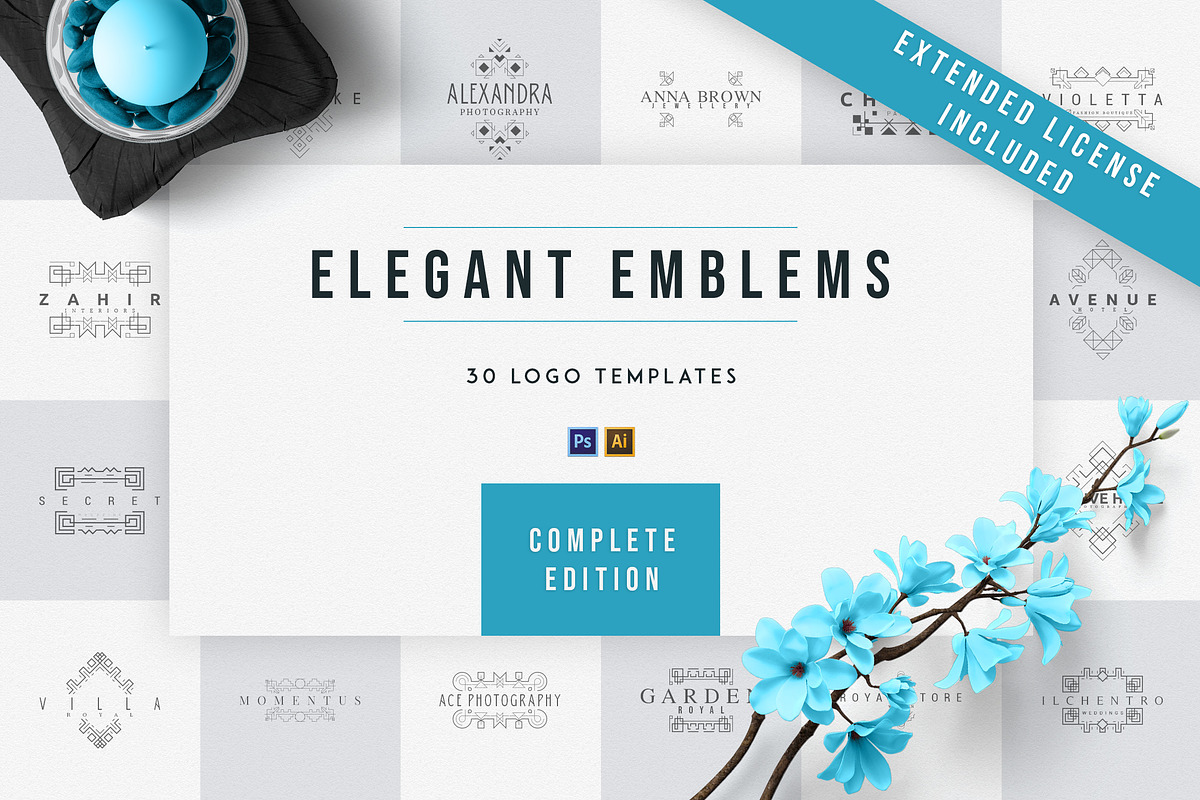 Elegant Emblems | 30 Logo Templates in Logo Templates - product preview 8