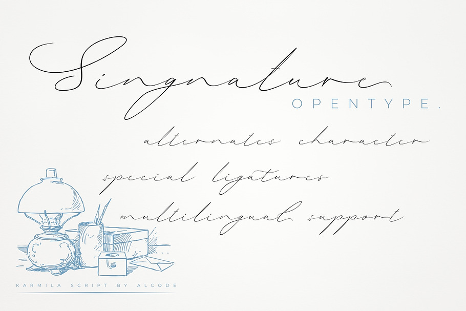 Karmila Script in Script Fonts - product preview 8
