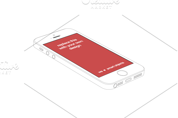 Outlined iPhone 5s mockups (5) in Mobile & Web Mockups - product preview 1