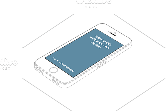 Outlined iPhone 5s mockups (5) in Mobile & Web Mockups - product preview 2