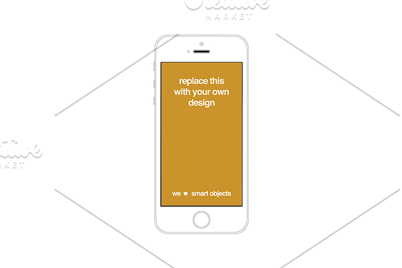 Outlined iPhone 5s mockups (5) in Mobile & Web Mockups - product preview 3