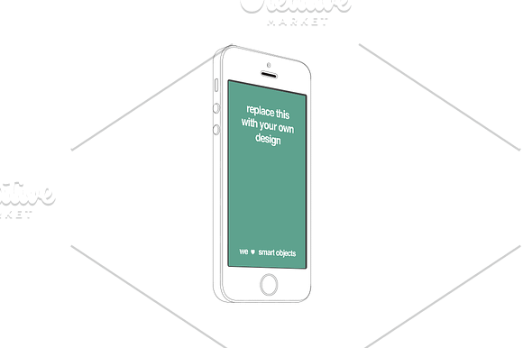 Outlined iPhone 5s mockups (5) in Mobile & Web Mockups - product preview 4