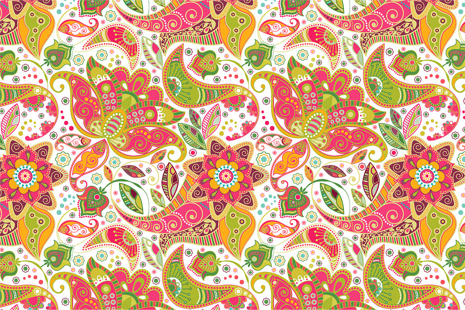 Paisley Floral Seamless Pattern