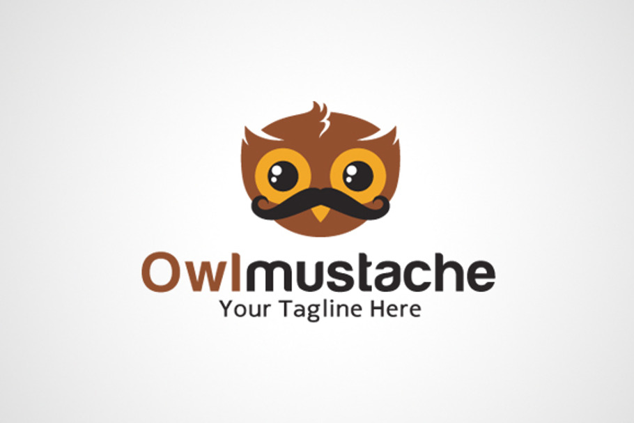 Owl Mustache Logo Design/ icon