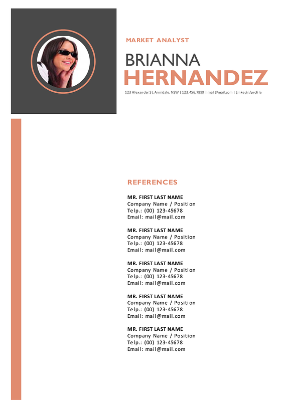 3 in 1 creative photo Word resume in Resume Templates - product preview 2