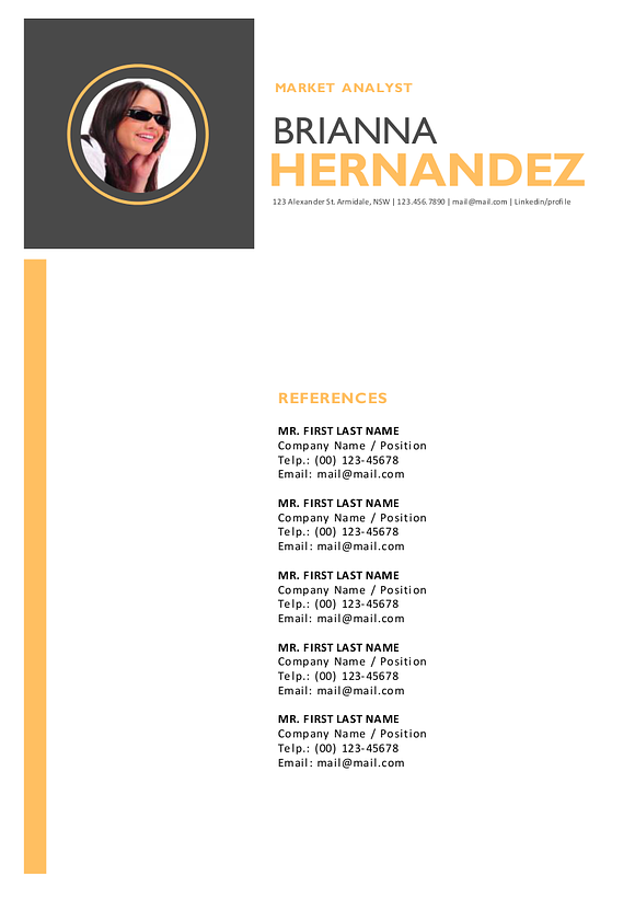 3 in 1 creative photo Word resume in Resume Templates - product preview 2