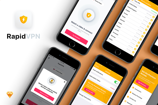 RapidVPN Mobile UI Concept