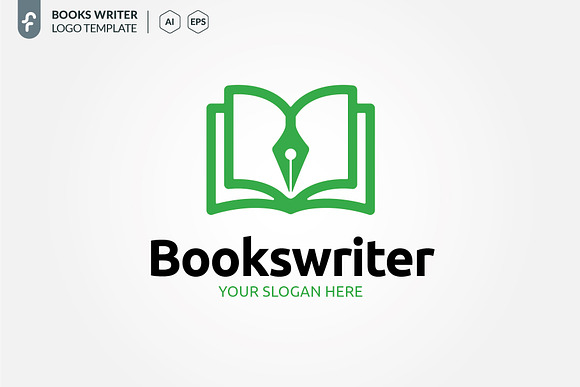 Books Writer Logo in Logo Templates - product preview 2