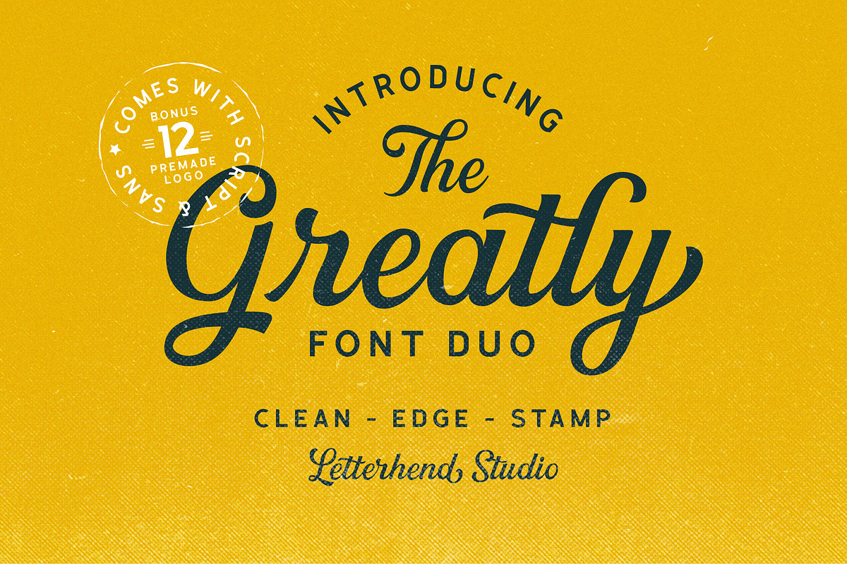 Greatly Font Duo + Logo Templates in Stamp Fonts - product preview 8
