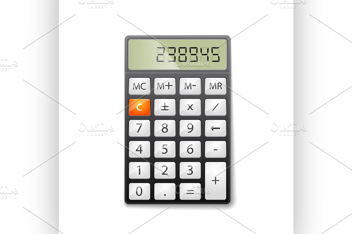 Metallic office calculator. excellen in Objects - product preview 8