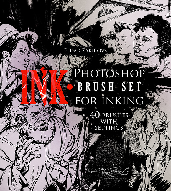 INK. 40 PS Brushes for Inking + in Add-Ons - product preview 1