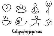 Calligraphy yoga icons