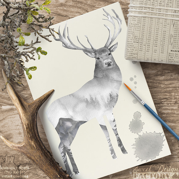 forest animals cliparts in Illustrations - product preview 7