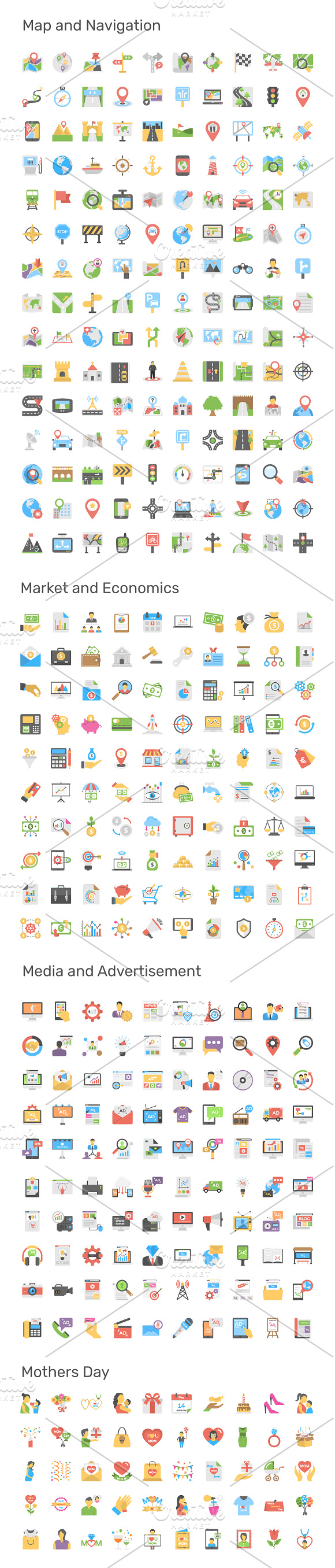 9690 Flat Icons Pack in Navigation Icons - product preview 13