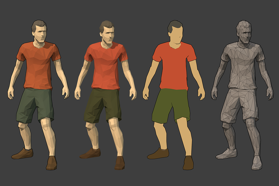 Lowpoly Rigged Male Essentials in People - product preview 1