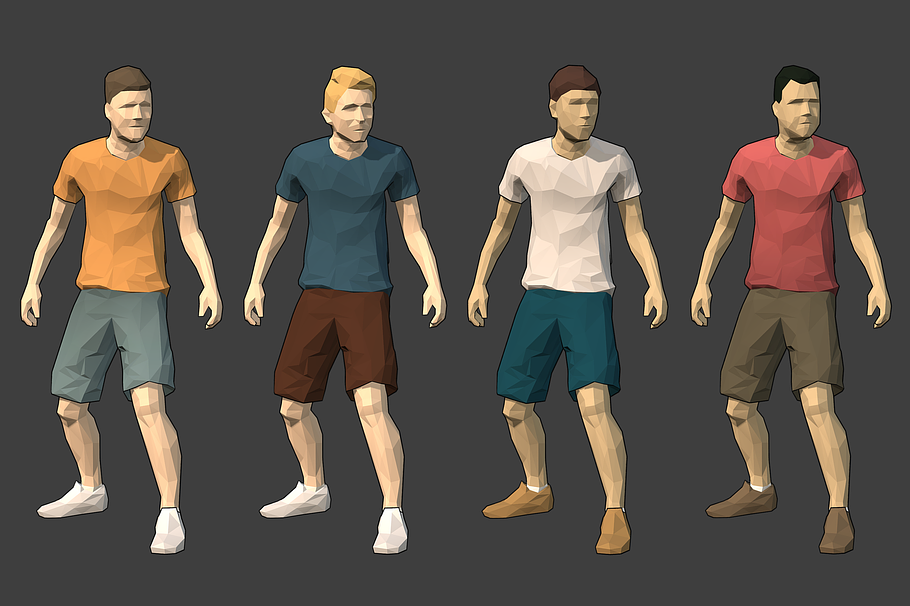 Lowpoly Rigged Male Essentials in People - product preview 2