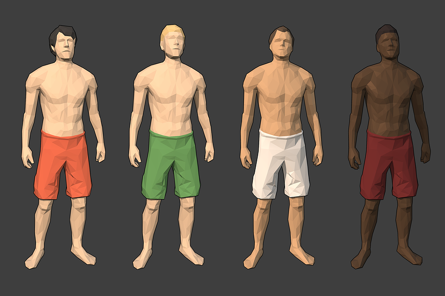 Lowpoly Rigged Male Essentials in People - product preview 4