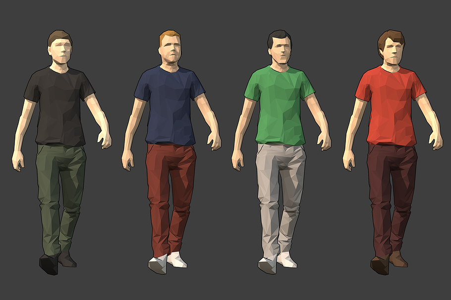 Lowpoly Rigged Male Essentials in People - product preview 6